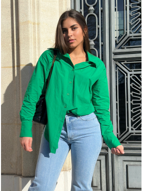 Chemise dos nu verte pour femme
