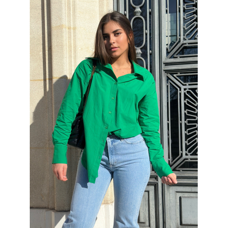 Chemise dos nu verte pour femme