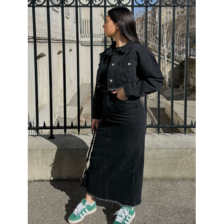 Jupe longue en jean noir