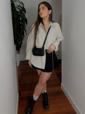 chemise beige oversize femme