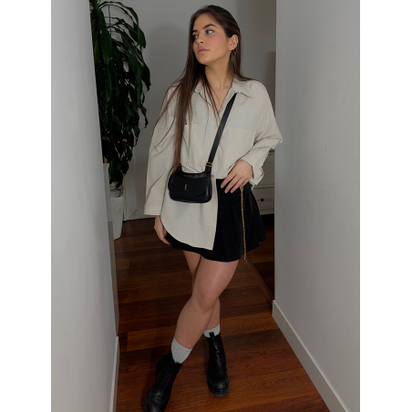 chemise beige oversize femme