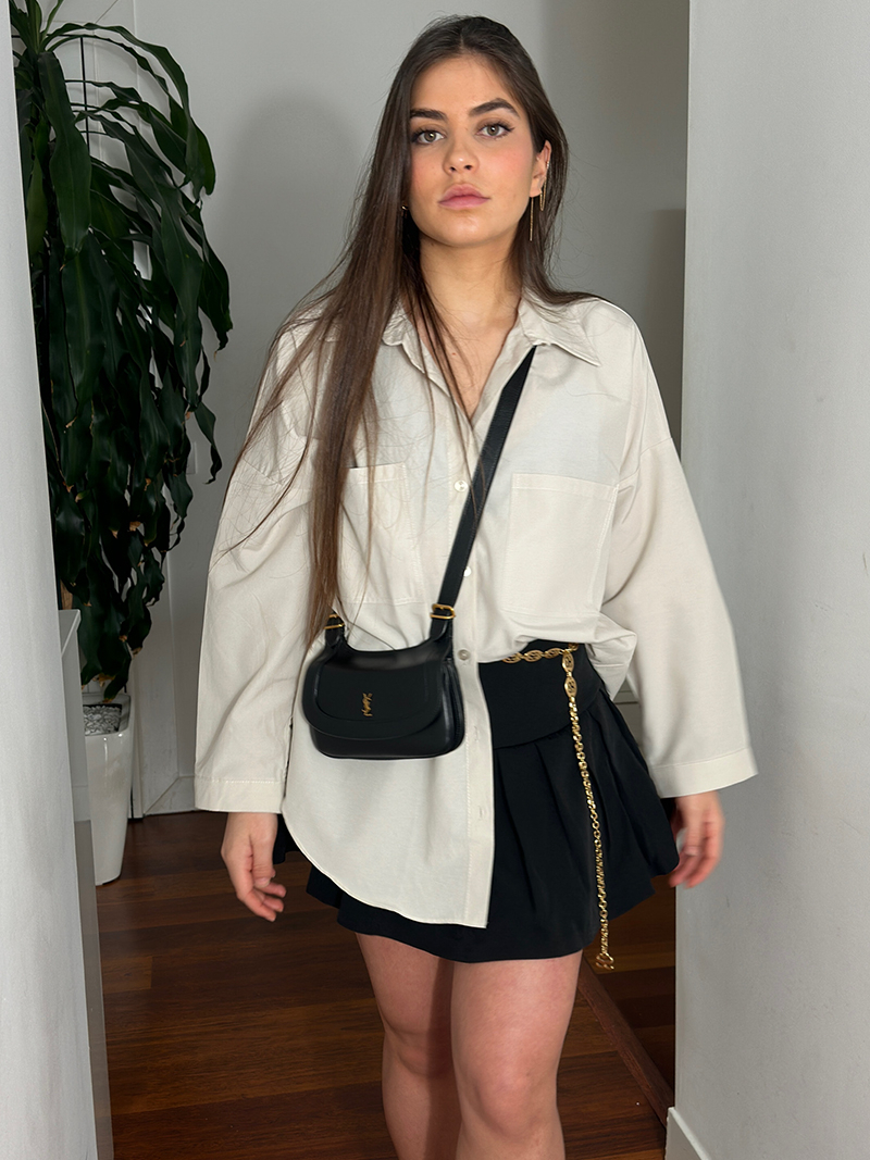 chemise beige oversize femme