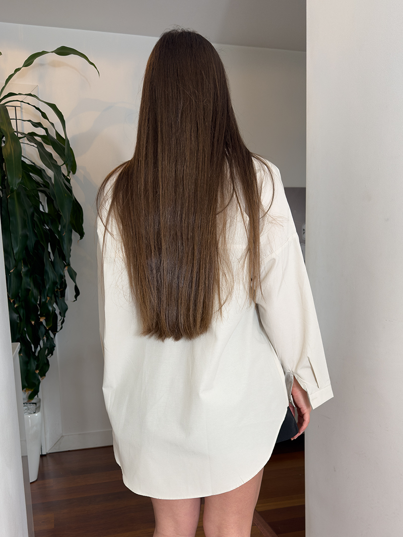 chemise beige oversize femme