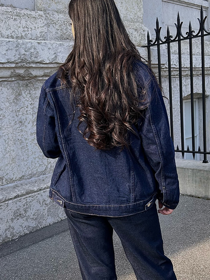 Veste en jean bleu foncé femme