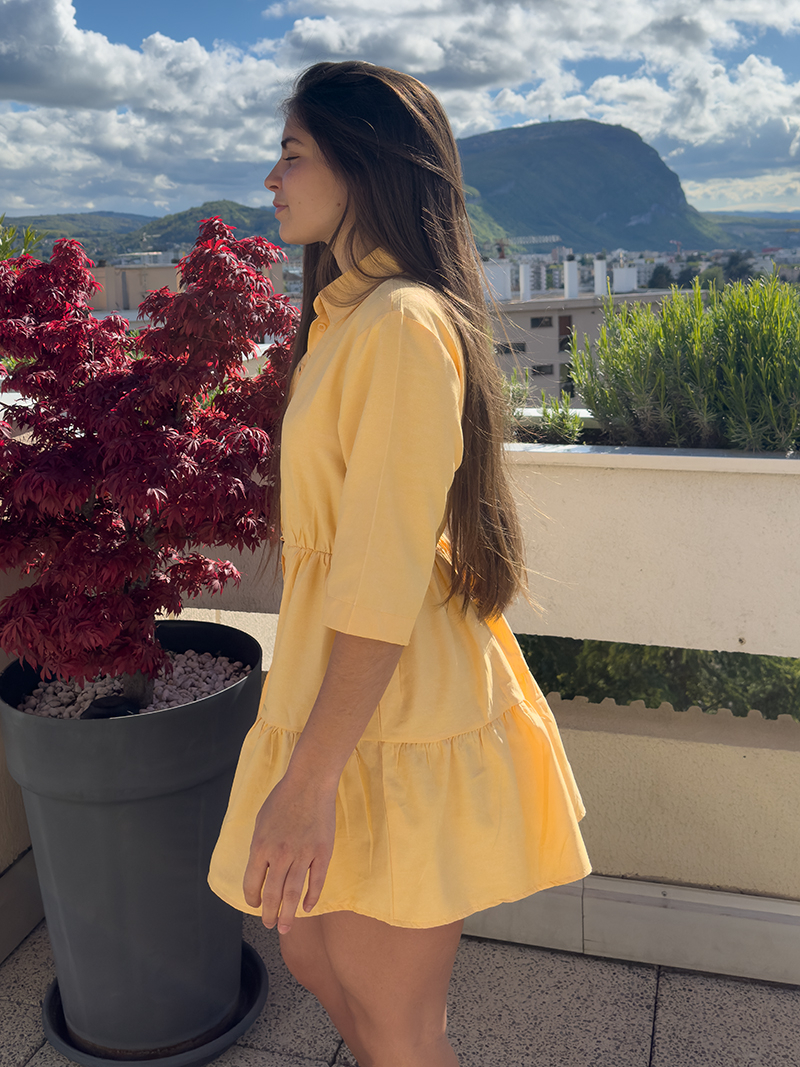 Robe courte d été orange