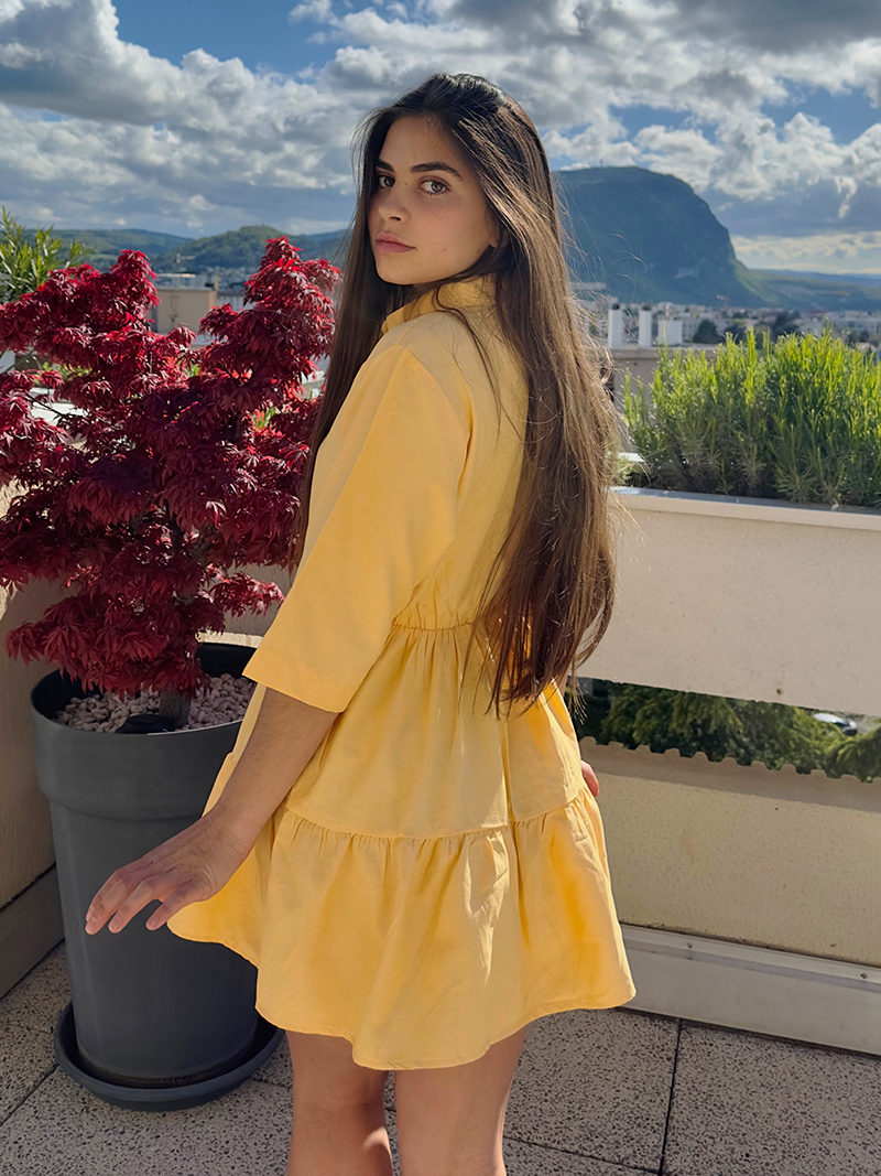 Robe courte d été orange